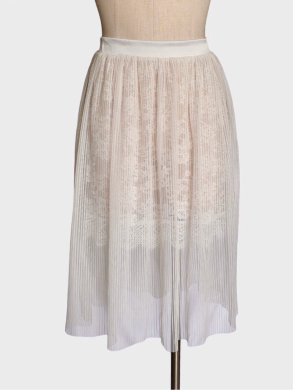 Victorias‎ Secret Sheer Floral Lace Pleated Skirt